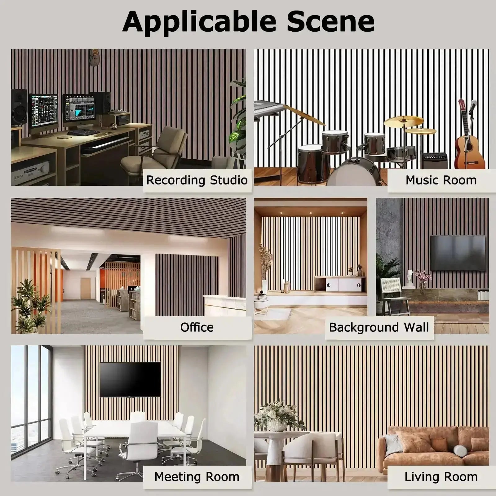 Acoustic Wall Panel (2700mm x 520mm)- Walnut - LUXWORLD