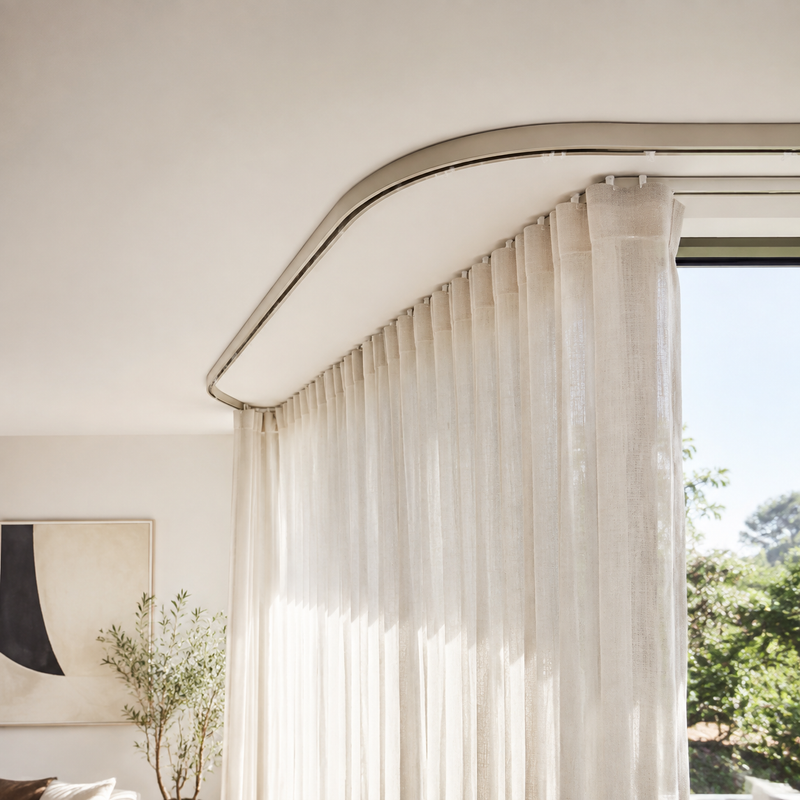 Custom curved curtain track