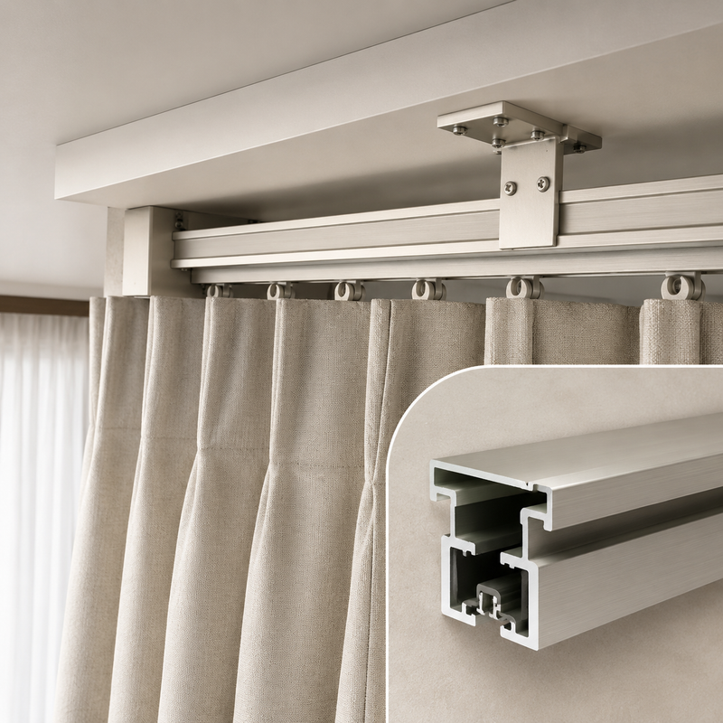 Silent curtain track runners