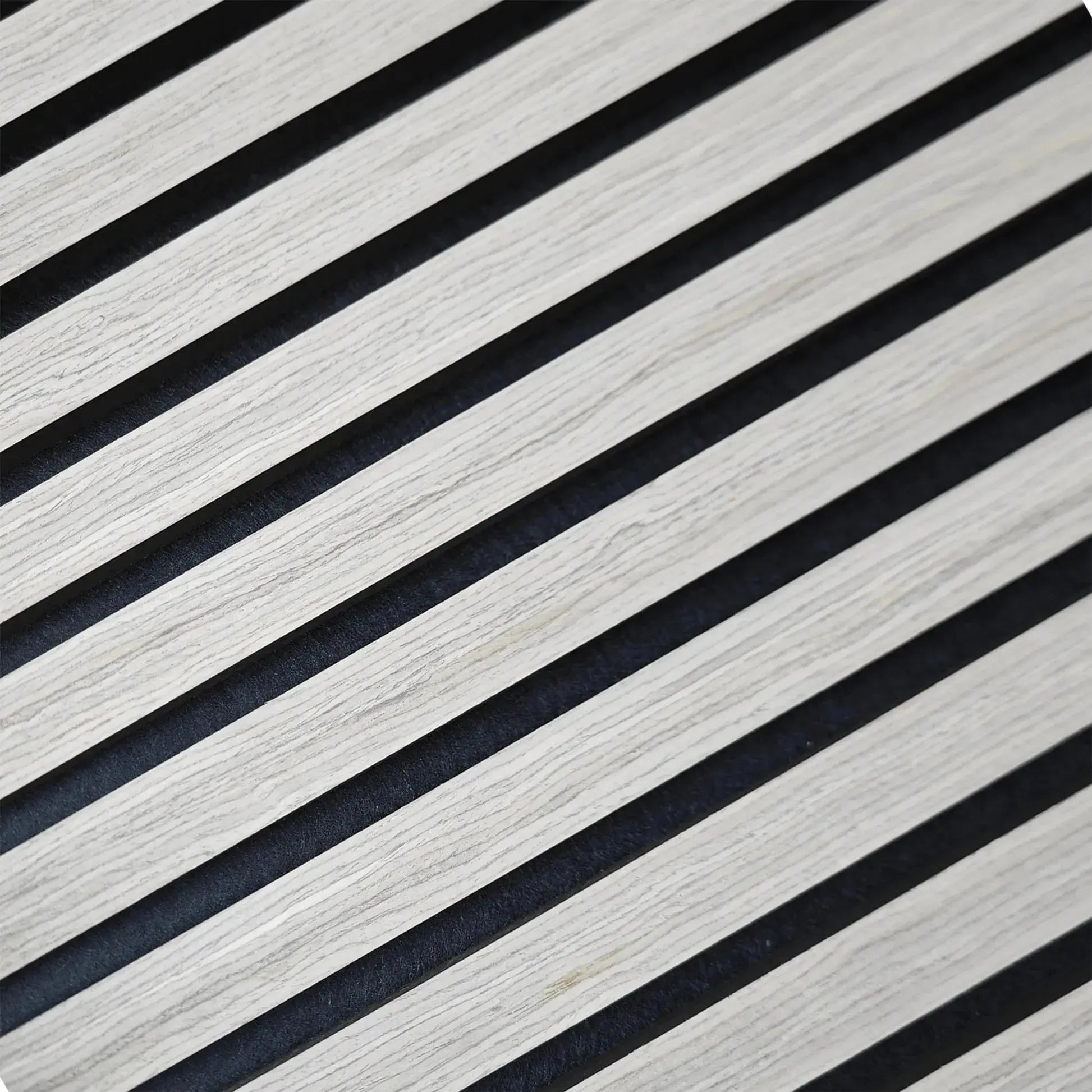 Acoustic wall panels in silver oak finish by LUXWORLD, wall cladding, 2700mm x 520mm, decorative and sound-absorbing.
