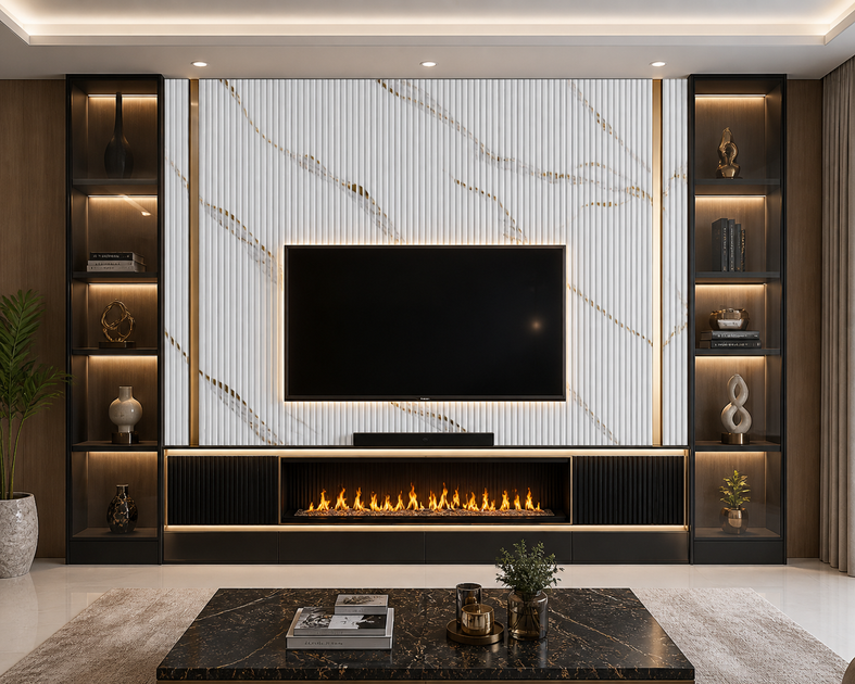 Calacatta Gold Fluted PS Wall Panel | Marble Feature Panels Perth ...