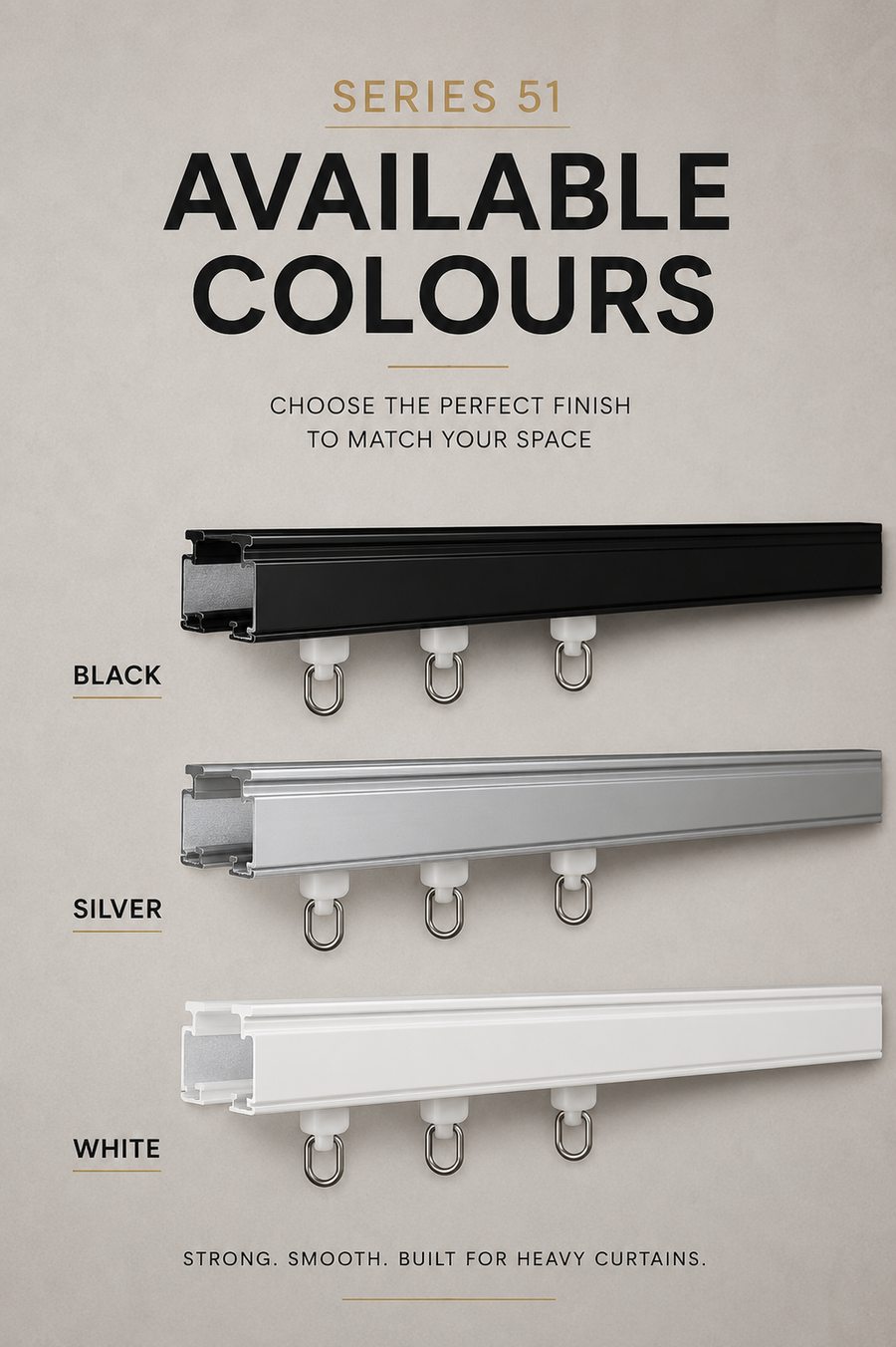 Series 51 Commercial Curtain Track – Heavy Duty Residential & Commercial Curtain Tracking