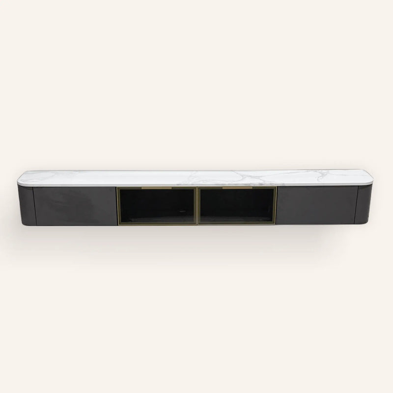 Floating TV Unit & Tall Glass Cabinet extra image 1