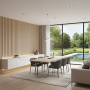 Luxworld Champagne Maple PS 3D Wall Panel featuring a warm wood-effect finish with a light, natural grain texture.