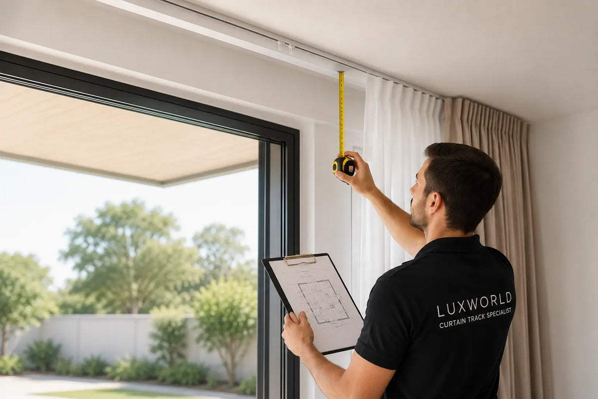 Custom curtain tracks for curved and oversized windows
