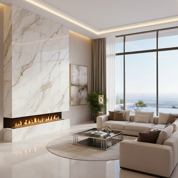 Calacatta Gold Marble SPC Wet Wall Panel- 1220mm x 2900mm