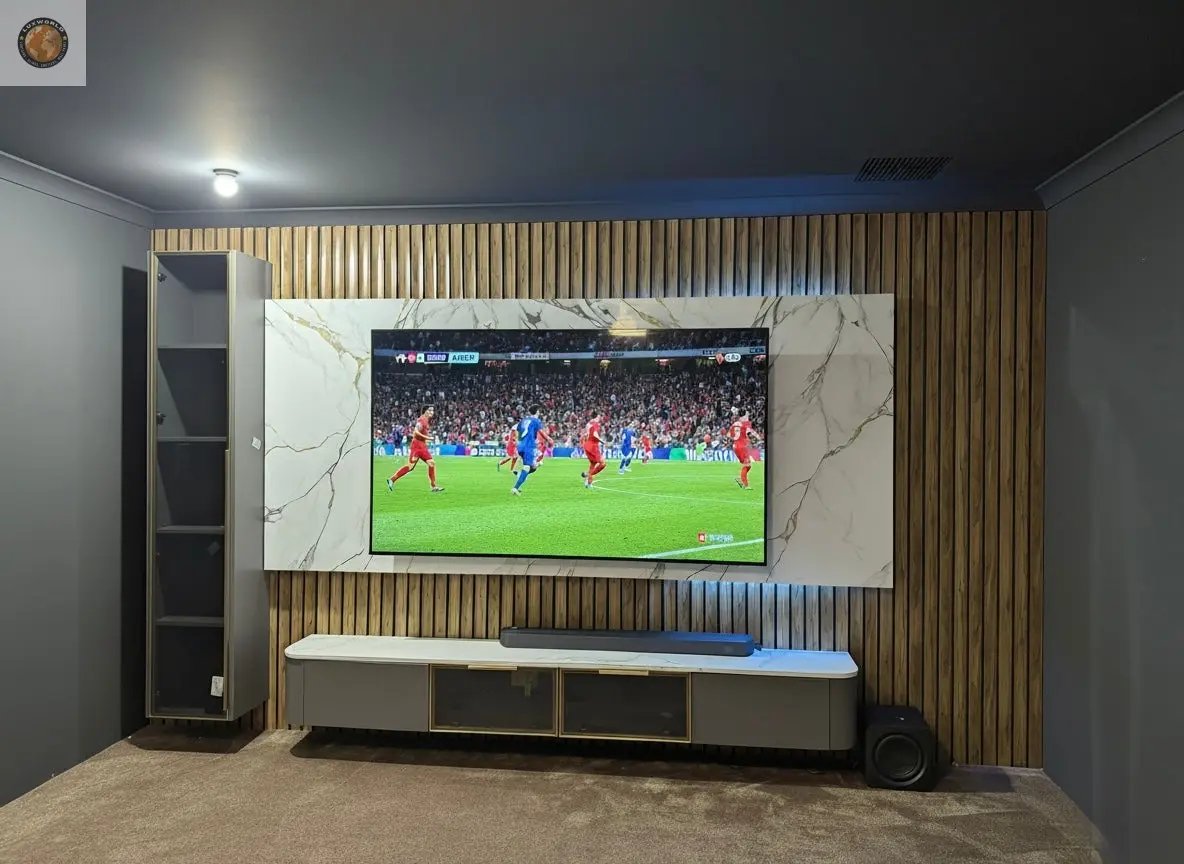 Floating TV Unit & Tall Glass Cabinet THE-LUXWORLD