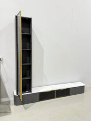 Floating TV Unit & Tall Glass Cabinet THE-LUXWORLD