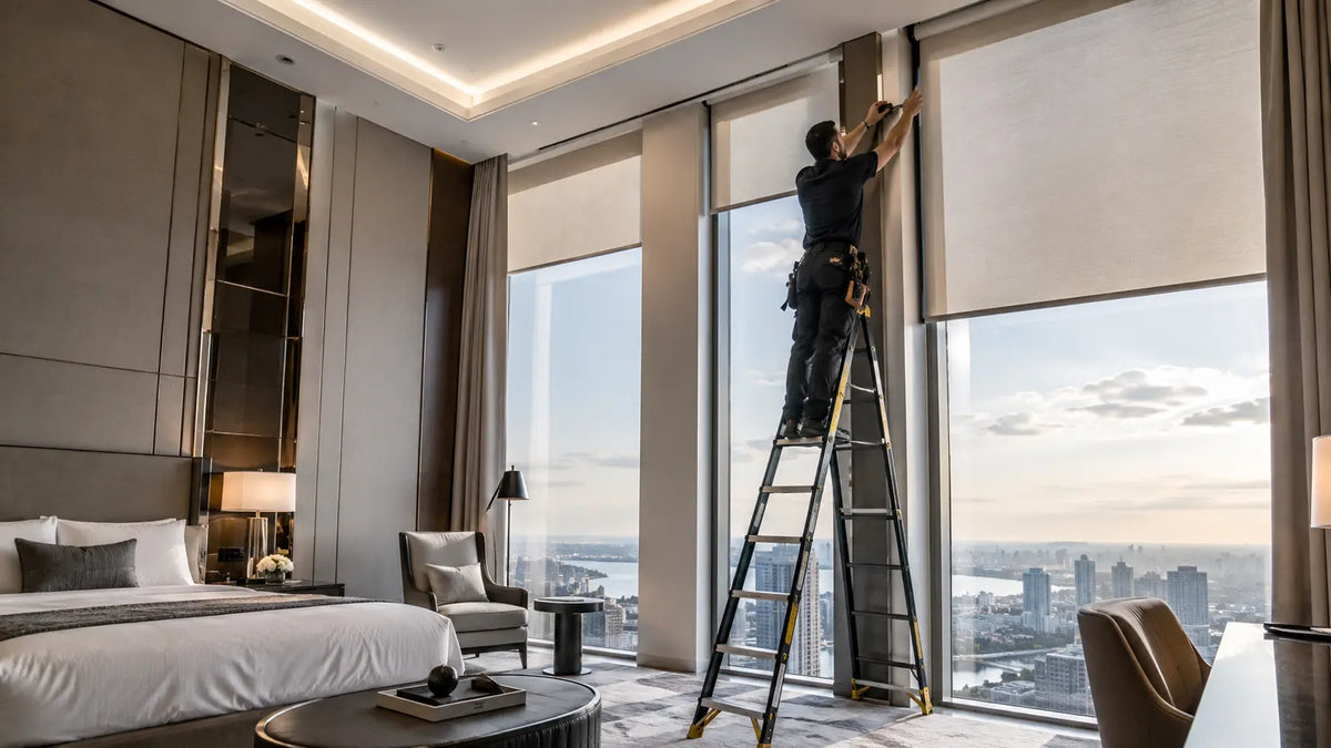 LUXWORLD curtain track measuring and installation in Perth