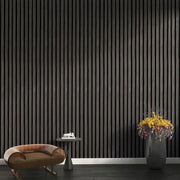 Acoustic Wall Panels in Black Oak Finish – LUXWORLD (2700mm x 520mm) LUXWORLD