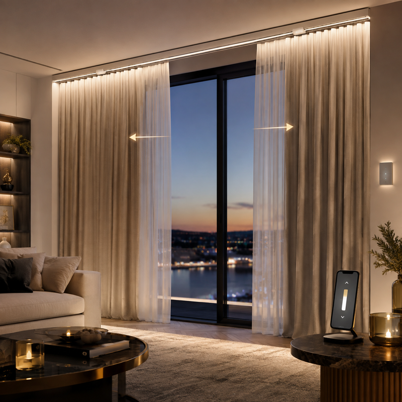 Motorised smart curtain track