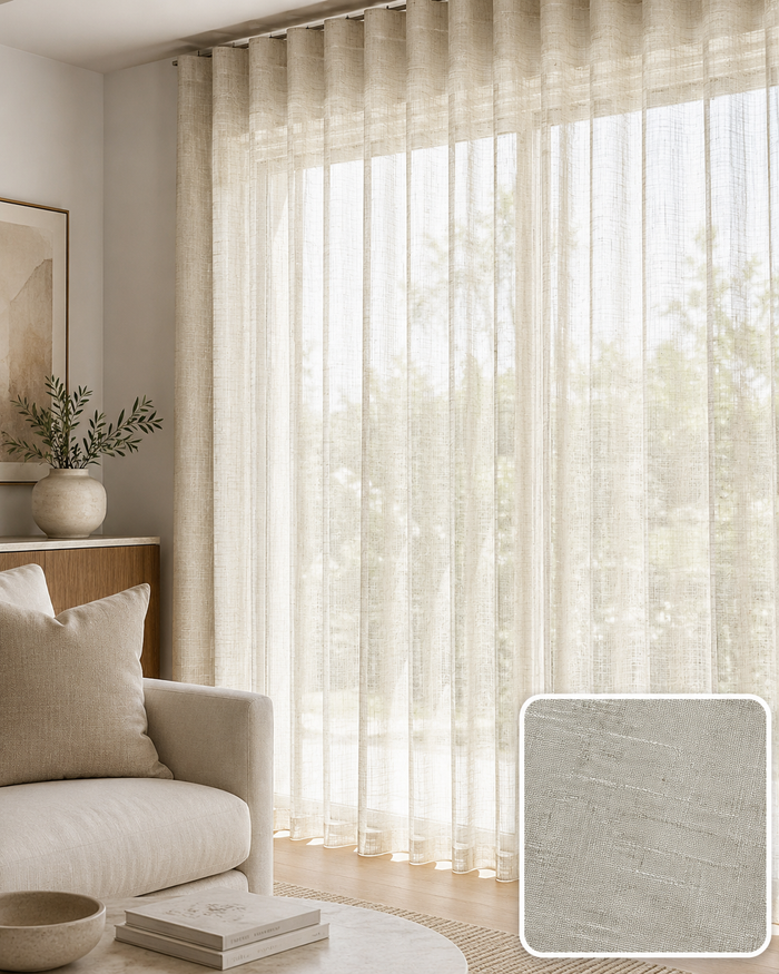 Luna Coastal Linen Sheer Curtain