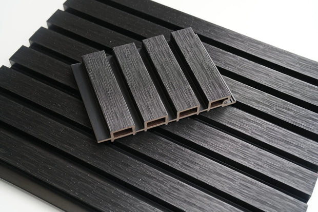 Black Outdoor Wall Panel – Modern WPC Exterior Cladding LUXWORLD
