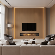 Wooden panel with a striped pattern on a white background