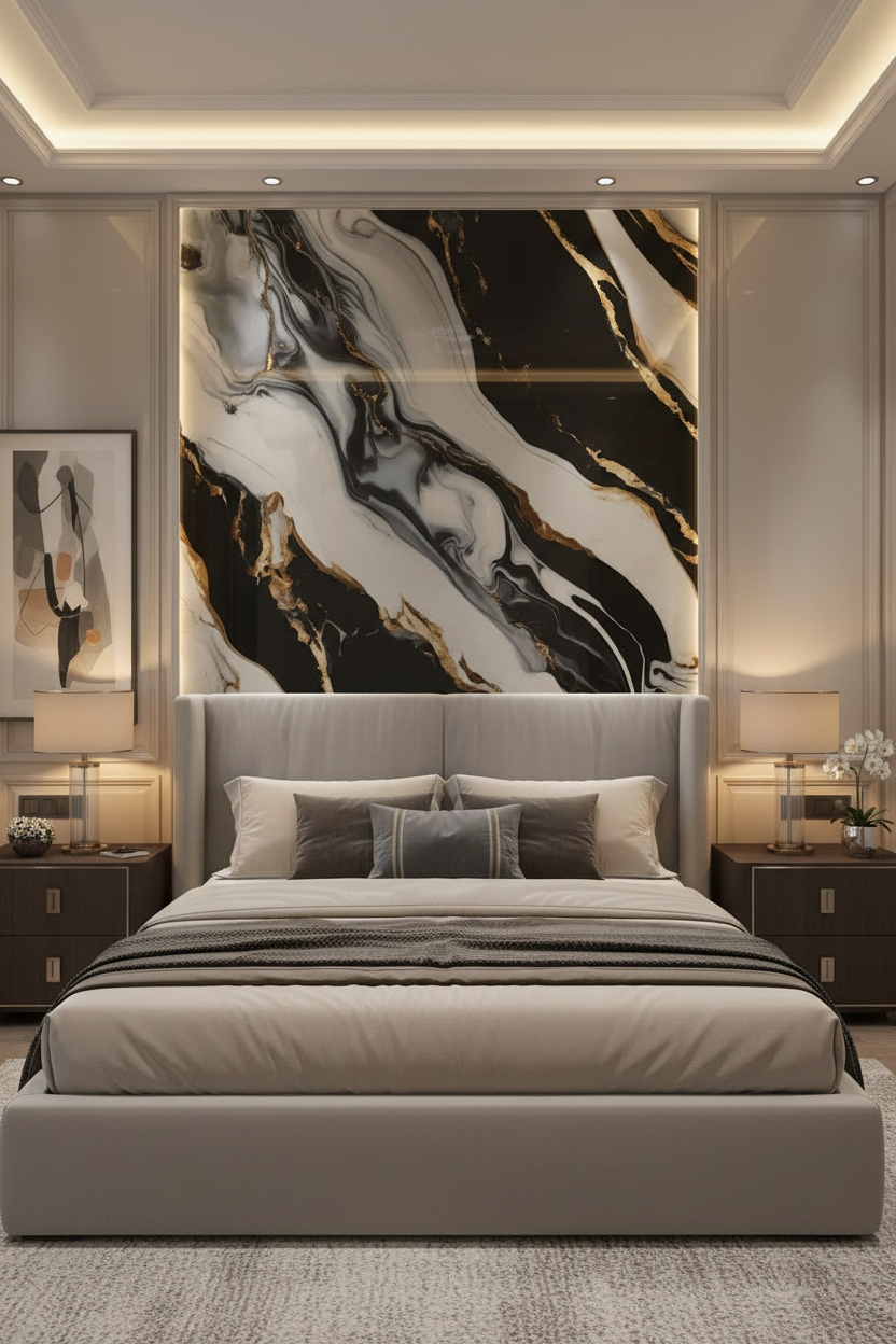 LUXWORLD Bamboo Charcoal Wood Veneer 3D PVC Marble Panels: Elegant, Durable, and Eco-Friendly Decorative Solutions - 1220*2900*5mm (GJ-07D)