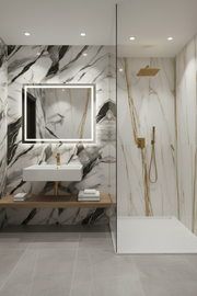 LUXWORLD Bamboo Charcoal Wood Veneer 3D PVC Marble Panels: Elegant, Durable, and Eco-Friendly Decorative Solutions - 1220*2900*5mm (GJ-26D)