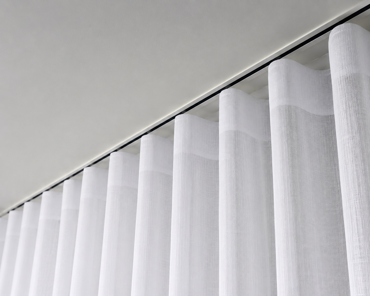 Ceiling wall and recessed curtain track mounting