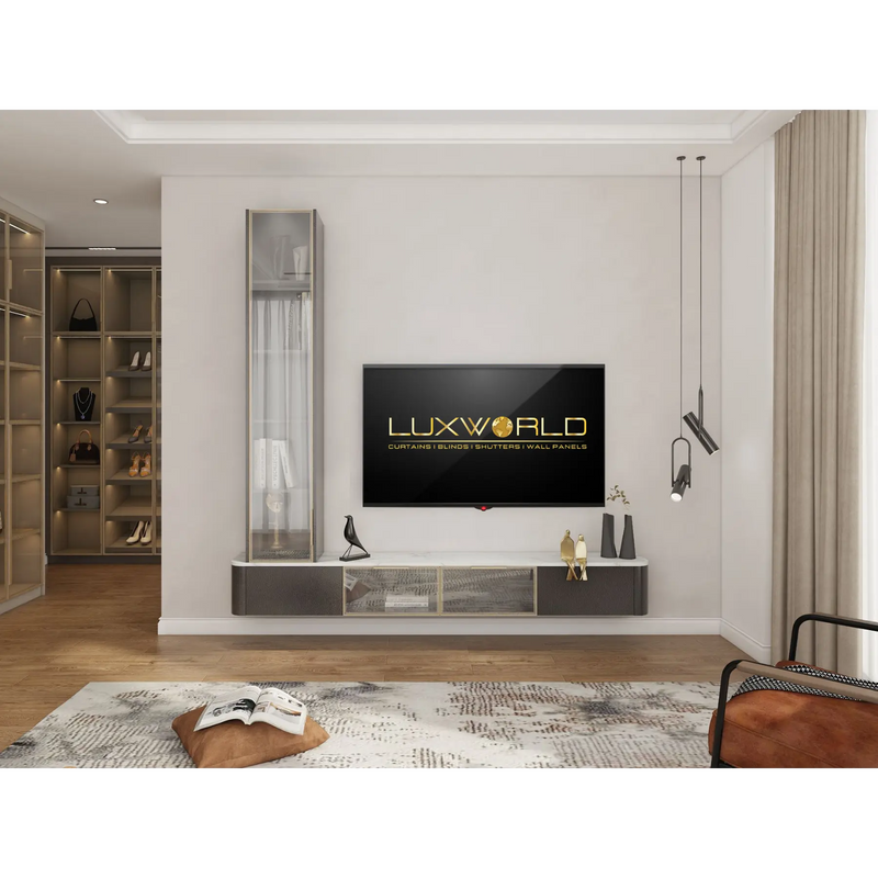 Floating TV Unit & Tall Glass Cabinet extra image 2