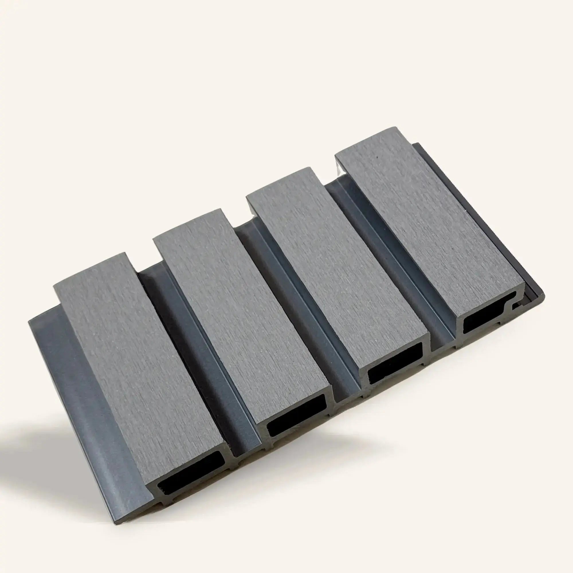 Black exterior composite wood panel by LUXWORLD measuring 2700mm by 220mm, suitable for outdoor wall cladding.