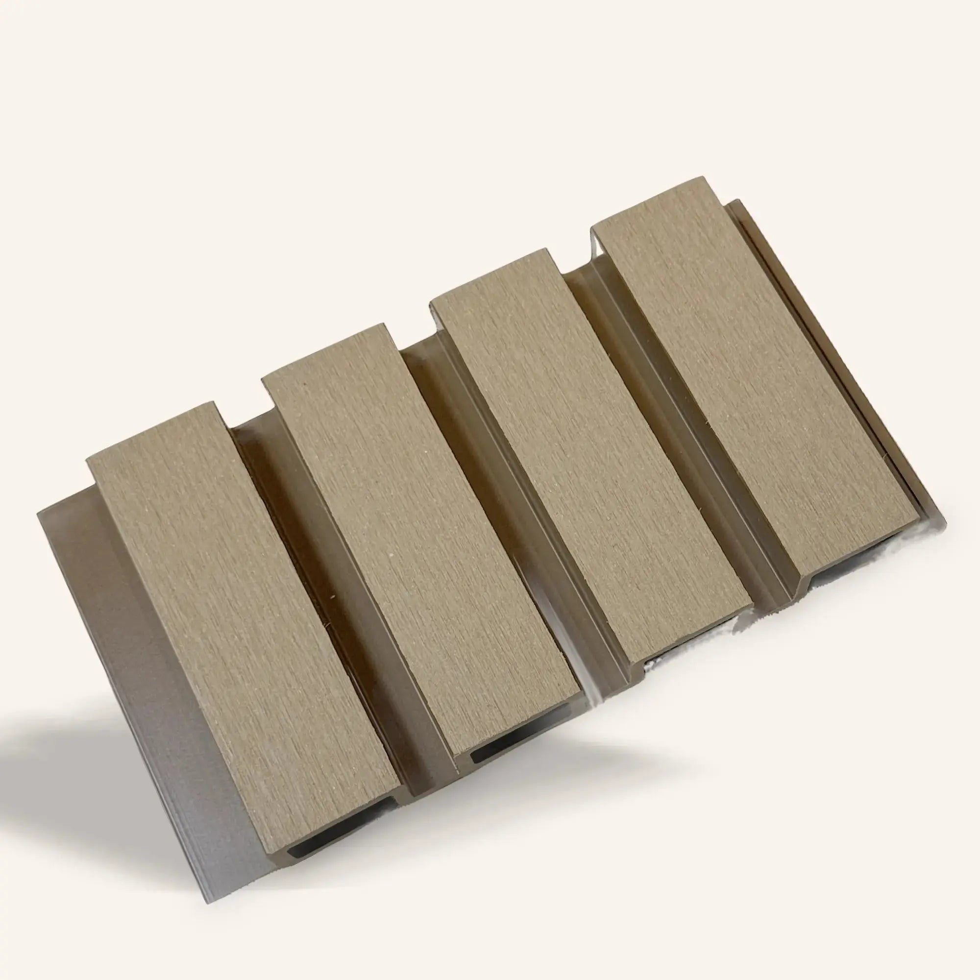 Black exterior composite wood panel by LUXWORLD, 2700mm x 220mm, showing textured surface for outdoor cladding.