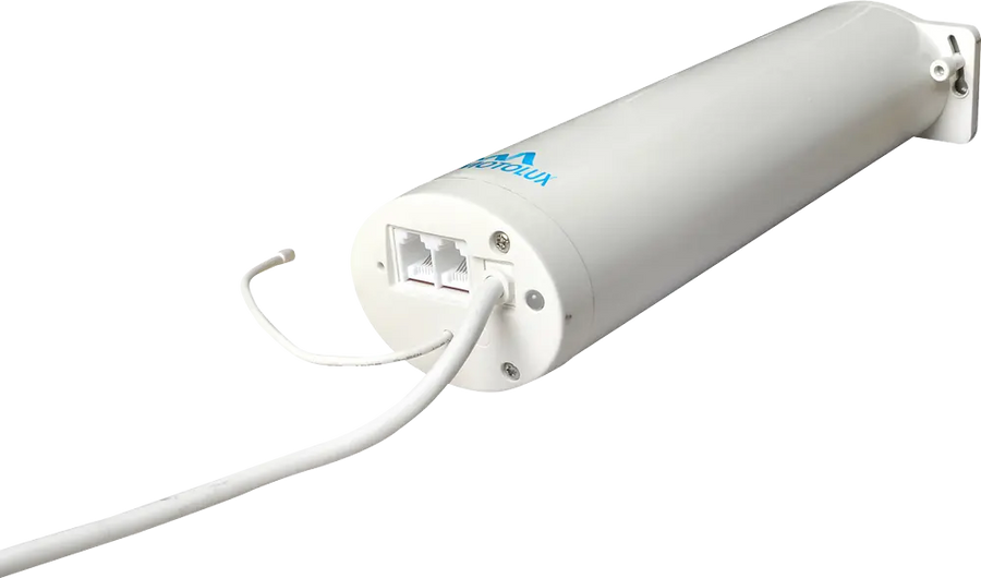 Luxworld Motolux motorized curtain track for curtains and drapes, showcasing sleek, modern design with electronic operating system.
