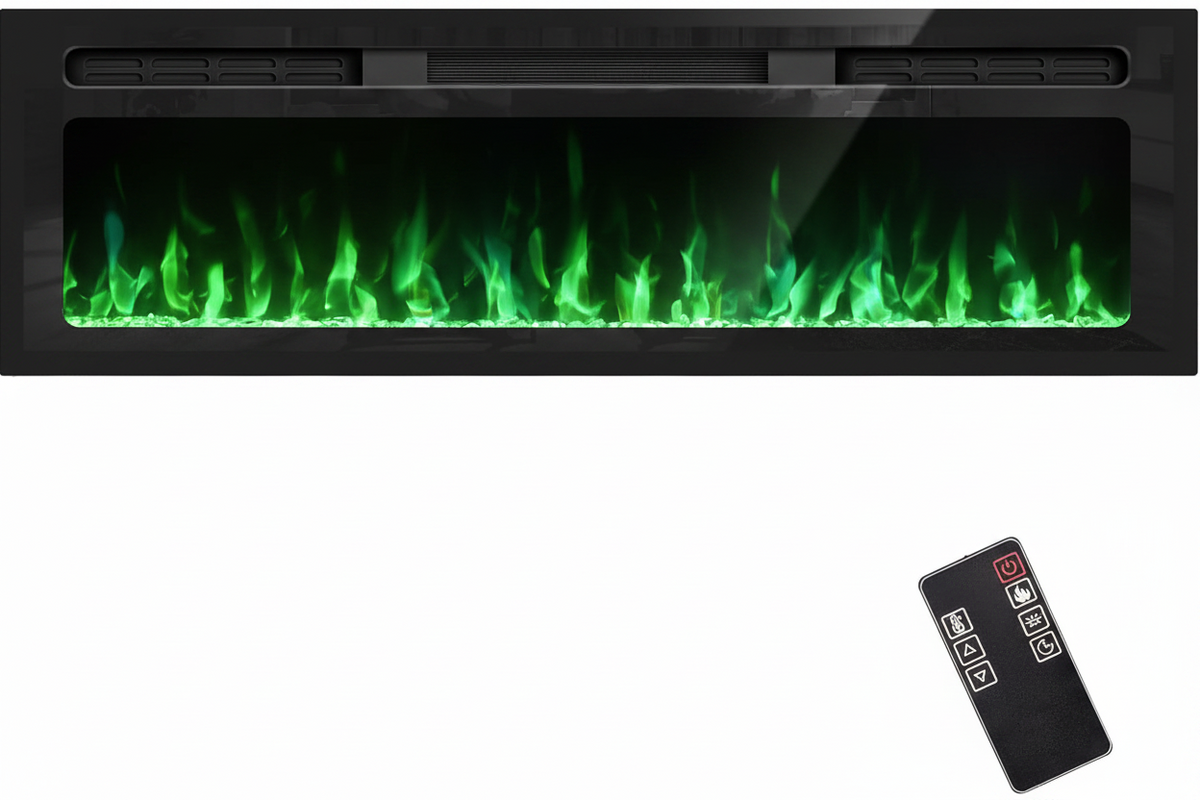 72 inch electric fireplace with 24 flame and ember colour combinations
