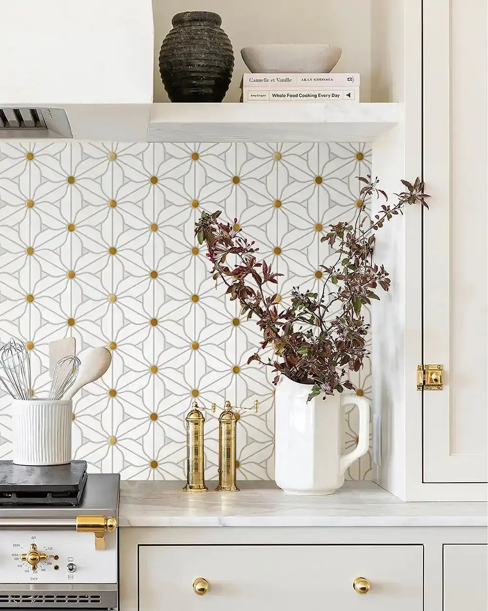 Peel stick mosaic tile from LuxWorld, model MOS-JS-003-2, featuring a colorful, textured pattern for decorative wall or surface accents.