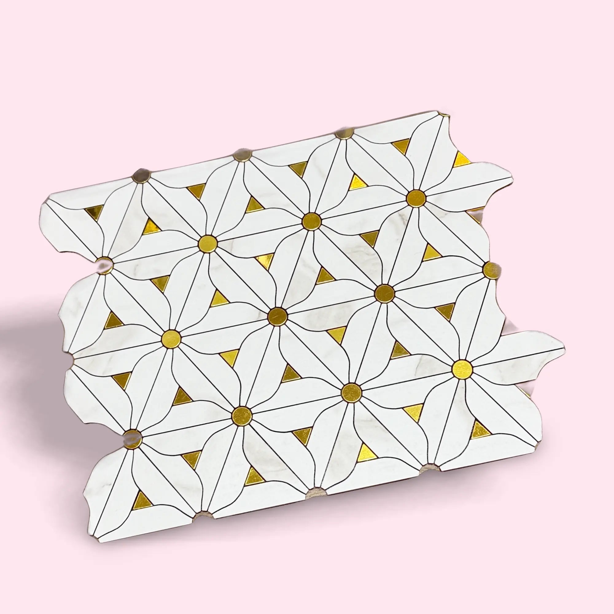 Peel stick mosaic tile from Luxworld, model MOS-JS-003-2, featuring colorful, geometric pattern for home decor or backsplash.