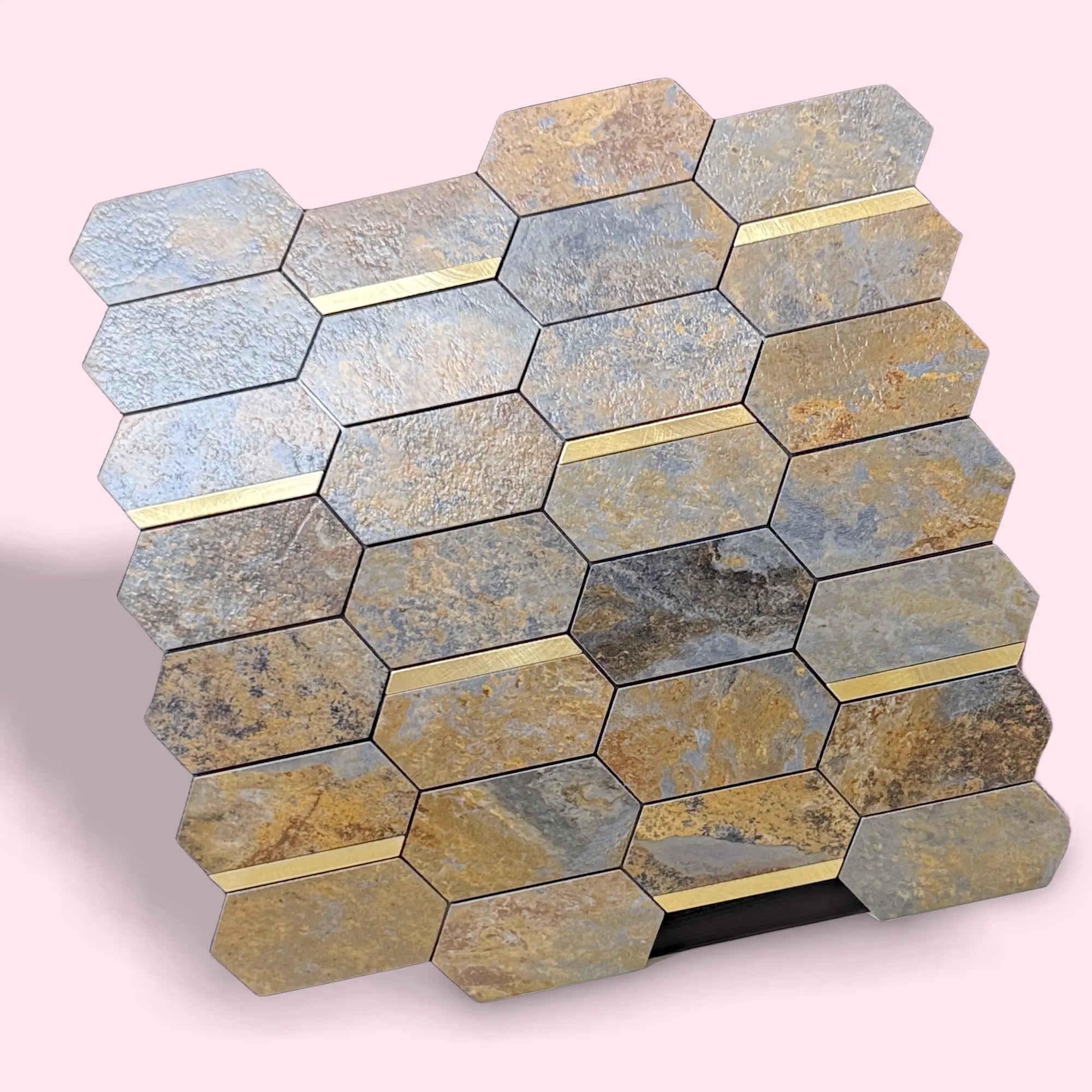 Peel stick mosaic tile by LuxWorld, MOS-JS-033-1, featuring a colorful, patterned design for wall or surface decoration.