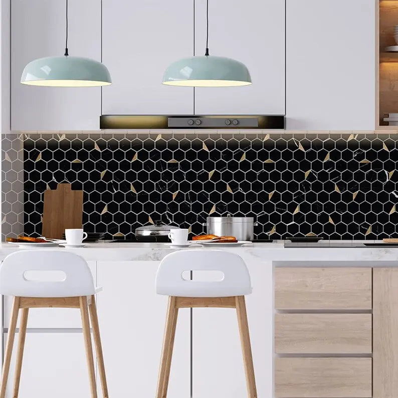 LUXWORLD Peel Stick Mosaic tile in design MOS-JS-041-1, beige and gray pattern for wall or backsplash decoration