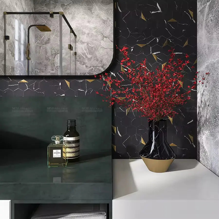 Peel stick mosaic tile by LuxWorld, Mos-JS-041-1, with colorful glass mosaic pattern for home decor or backsplash.
