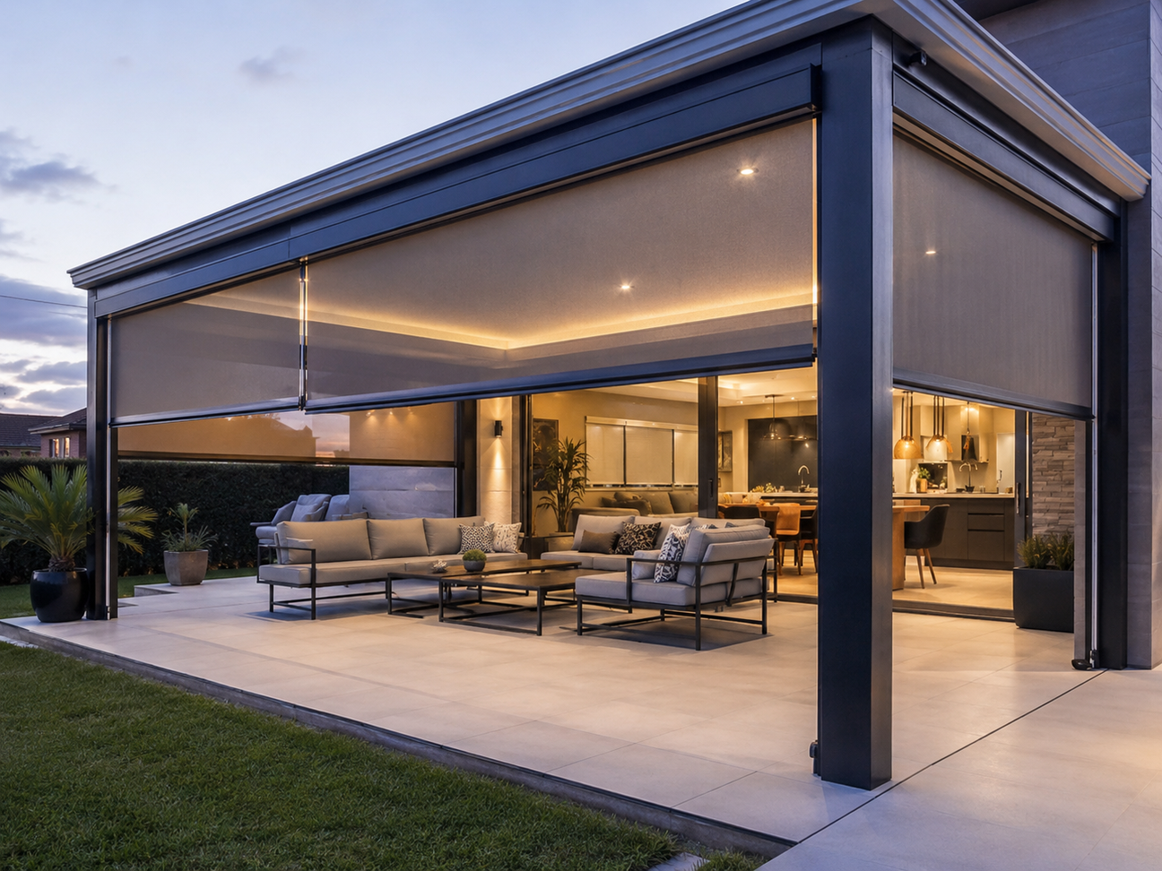 Ziptrak outdoor blinds by LUXWORLD