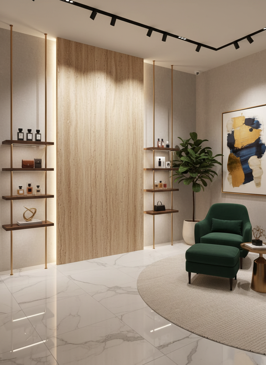Luxworld ECO Flexi Stone Desert Travertine wall cladding panel, stone-look flexible wall panel for interior or exterior use.