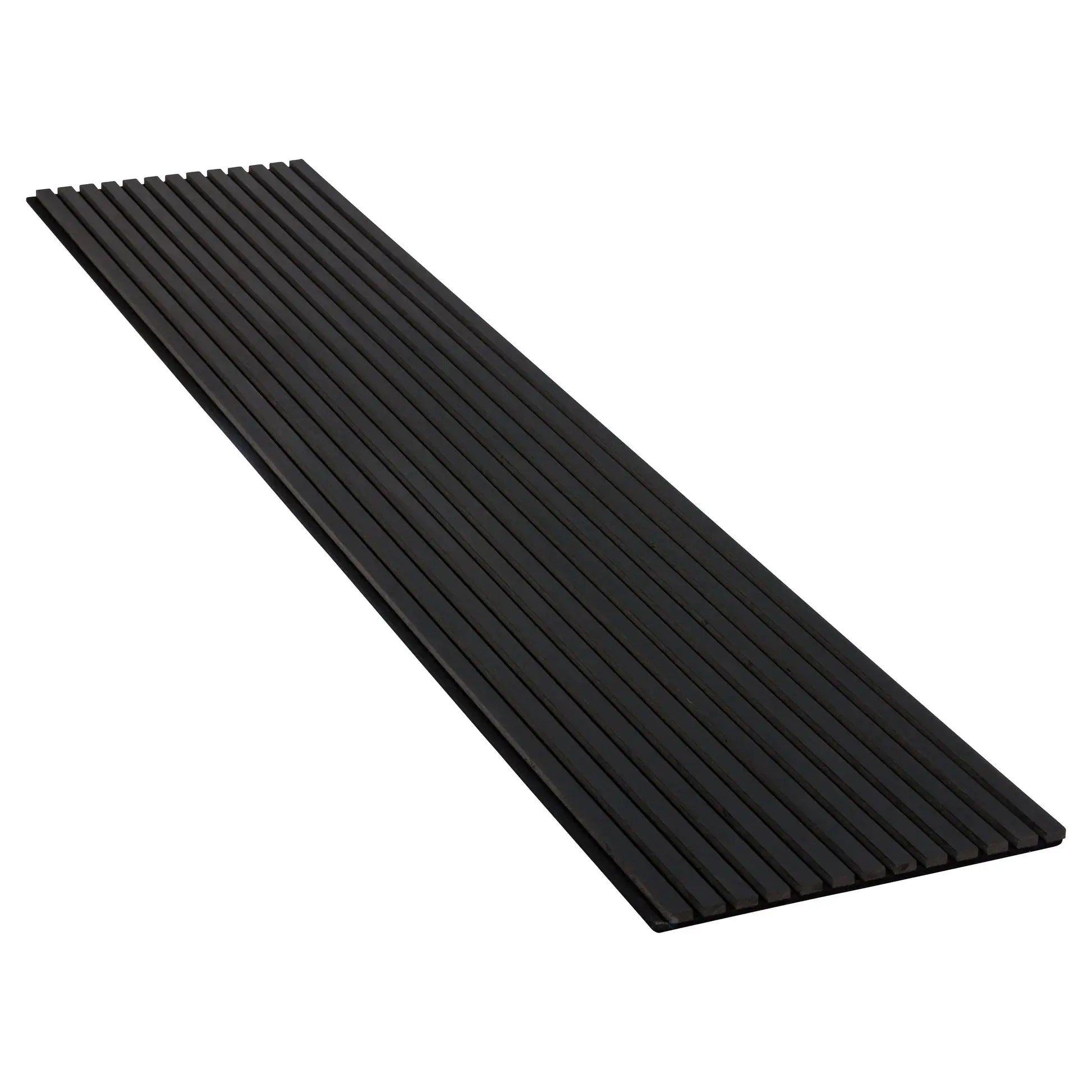 Black oak finish acoustic wall panels by LUXWORLD, 2700mm x 520mm wall cladding for soundproofing and decorative interior design.