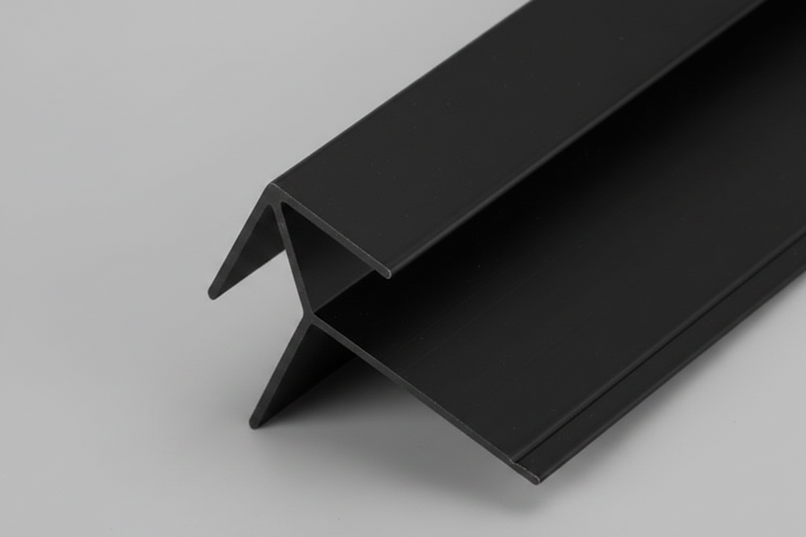 Black aluminium corner board joiner angle trim for wall cladding, 2900mm long, by LUXWORLD, ideal for seamless wall corners.