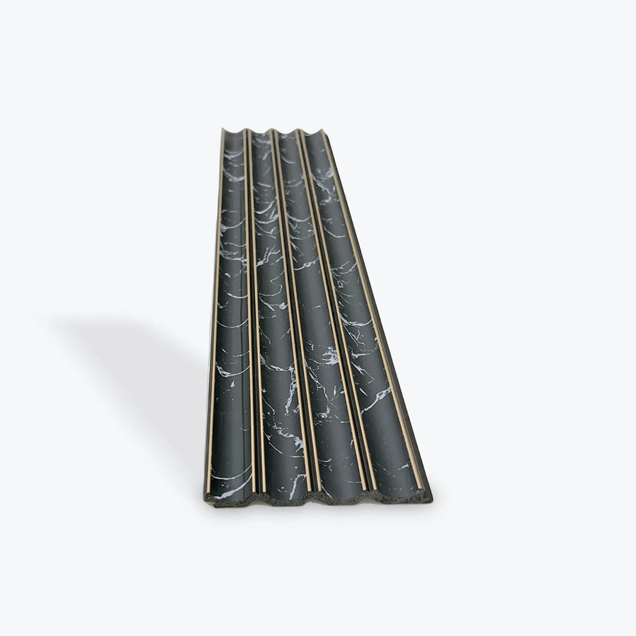 Black marble with gold line decorative wall panel by LUXWORLD, showcasing elegant wall cladding design for interior decor.