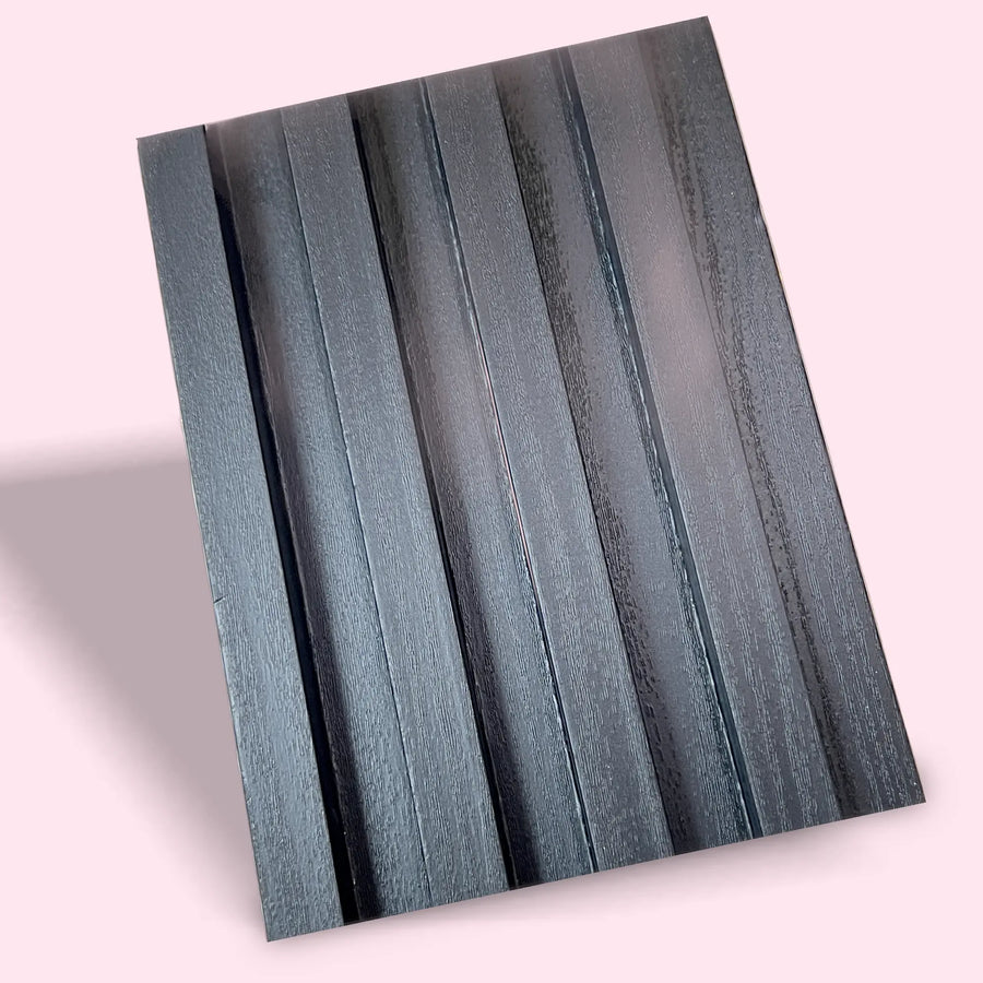 Indoor black wood composite wall cladding panel by LUXWORLD, 2900mm long and 160mm wide for stylish wall decoration.