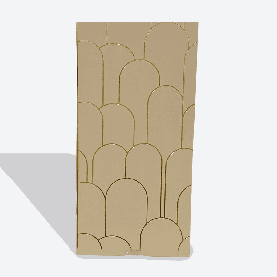 Beige Geometric Ornament PS Wall Panel by LUXWORLD, 3D decorative wall cladding for modern interior design in Perth.
