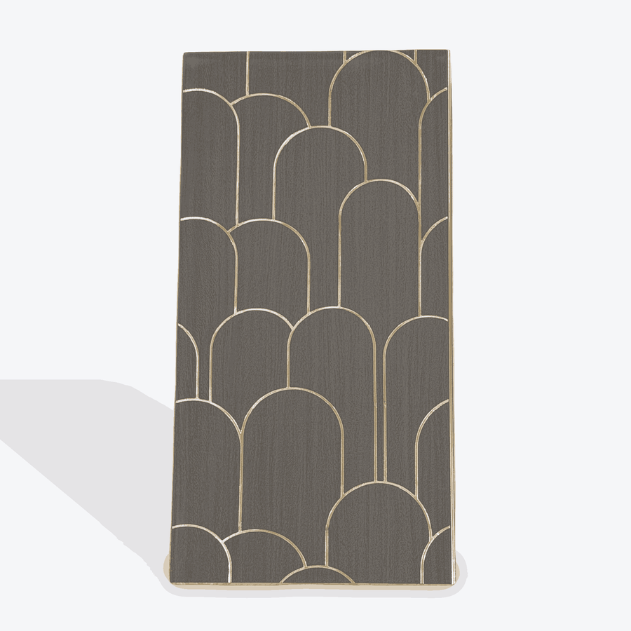 Charcoal gray Geometric Ornament PS Wall Panel by LUXWORLD, 3D wall cladding for modern interior decor.