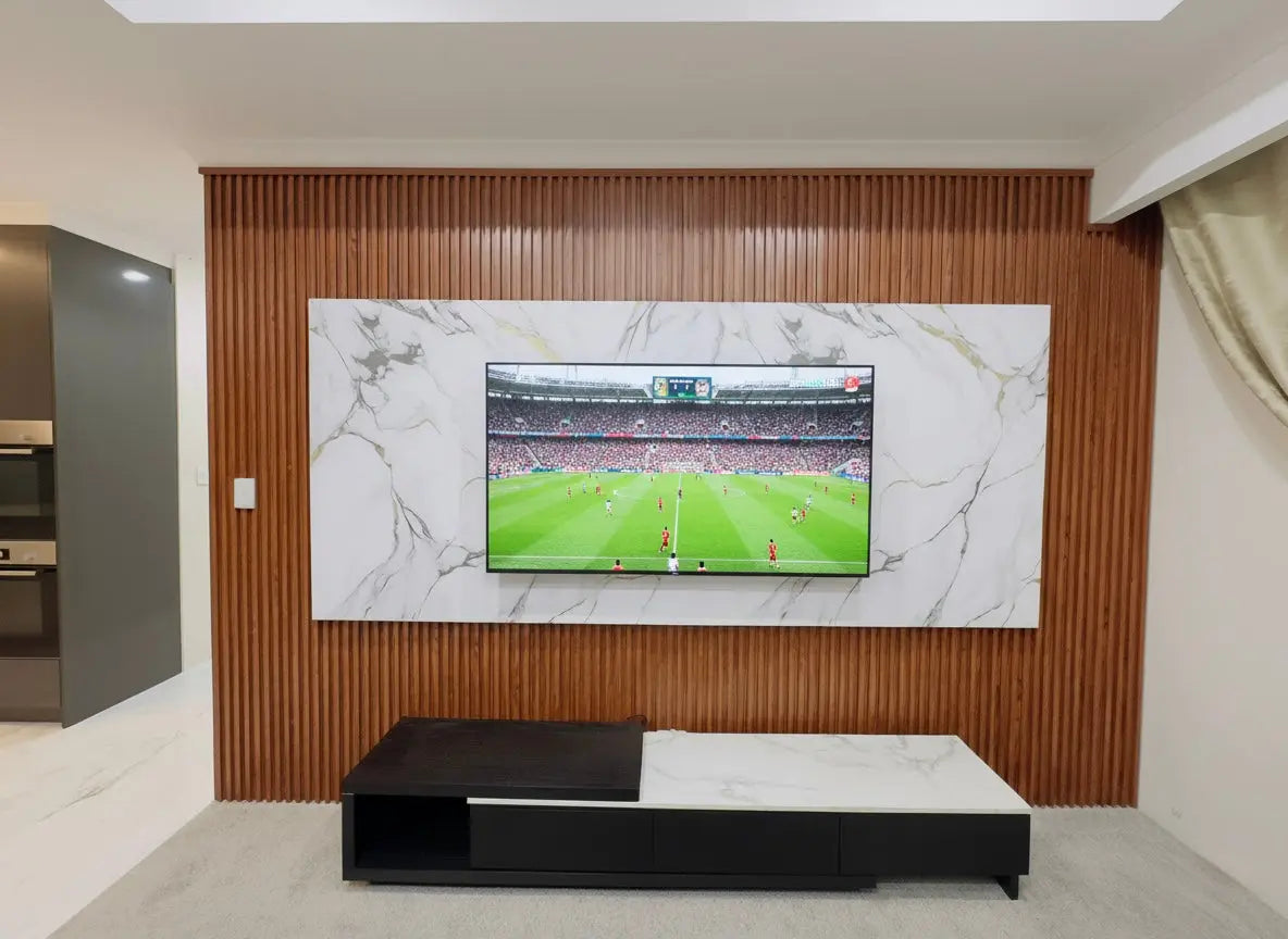 Luxury PVC marble wall panels by LUXWORLD, 1220x2900mm, 5mm thick, used as elegant wall cladding for interior decor.