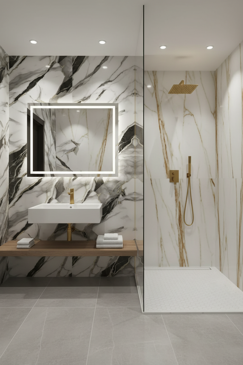 LUXWORLD bamboo charcoal wood veneer 3D PVC marble wall cladding panel, eco-friendly decorative surface, 1220x2900x5mm.