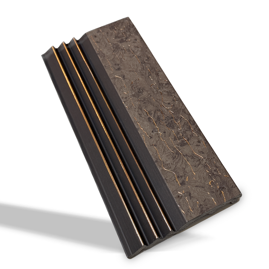 Luxworld PS decorative fluted wall panels in glazed maple finish, wall cladding for stylish interior design.