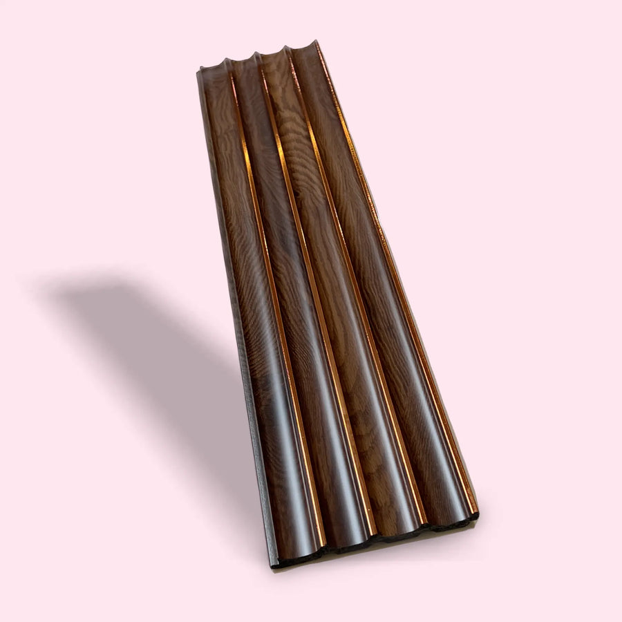Luxworld PS fluted decorative wall panels in ebony, wall cladding showing textured, modern design for interior decor.