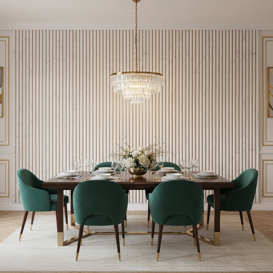 Marble Features PS decorative wall panel with gold line from LUXWORLD, showcasing elegant marble pattern and gold accents for wall cladding.
