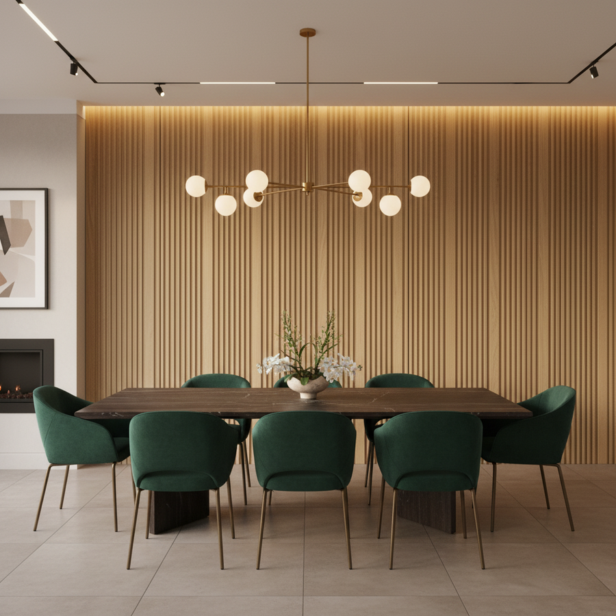 Natural Oak PS wall panel by LUXWORLD, showcasing classic timber wall cladding for interior or exterior design.