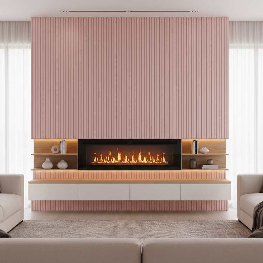 Pink Skin WPC wall cladding panel by LUXWORLD, decorative feature panel for interior and exterior wall design in Perth.