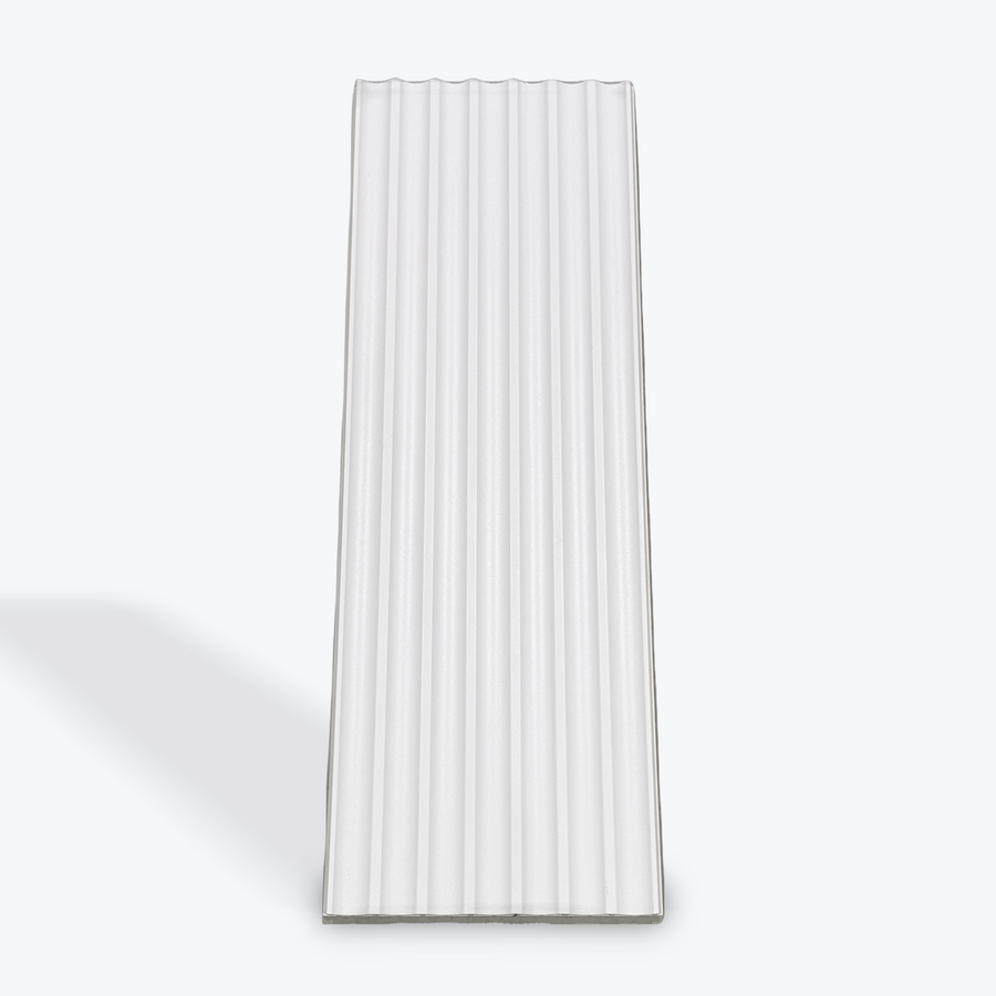 White Leather WPC wall cladding panel by LUXWORLD, showcasing elegant textured feature wall for modern interiors.