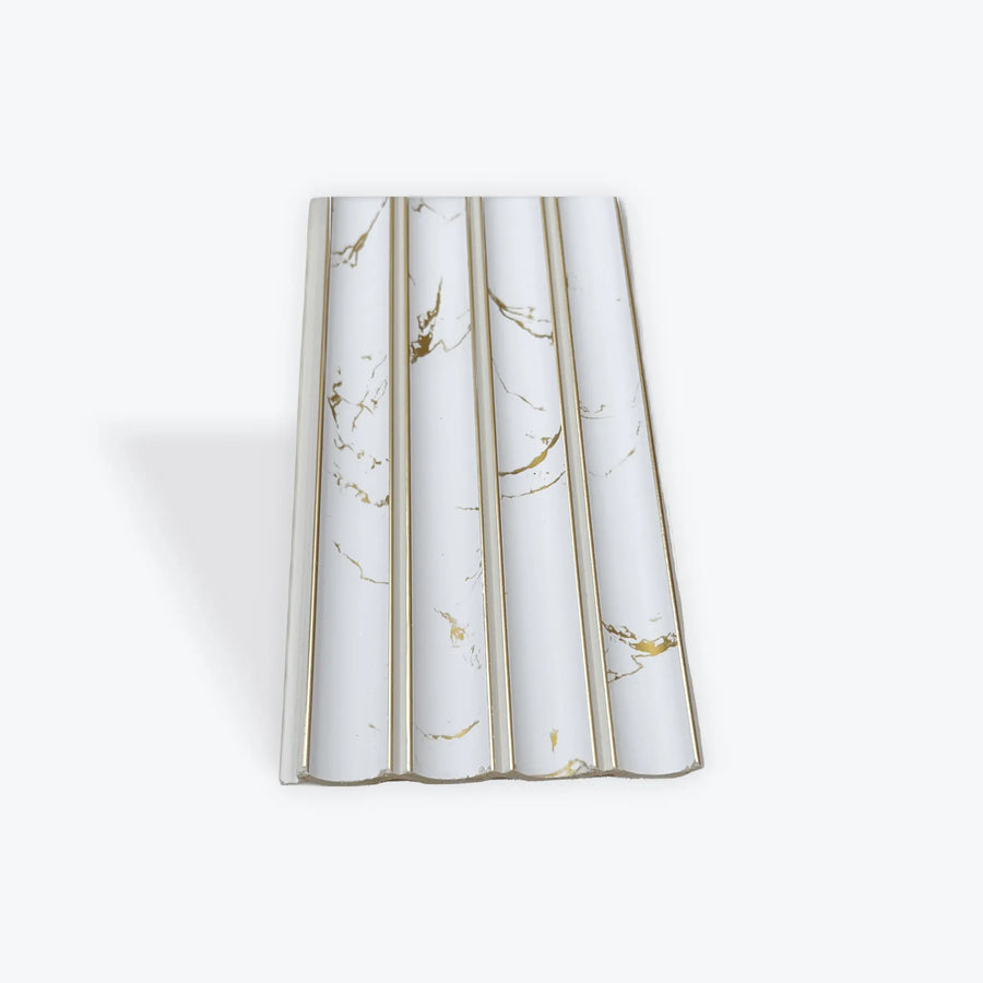White marble decorative wall panel with gold line from LUXWORLD, designed for stylish wall cladding and interior accents.