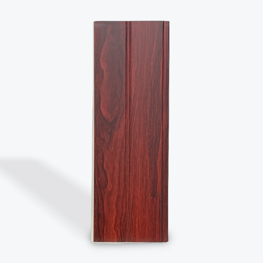 WPC wall cladding panel in Brazilian Cherry by LUXWORLD, showcasing rich, textured luxury timber for interior wall decoration.