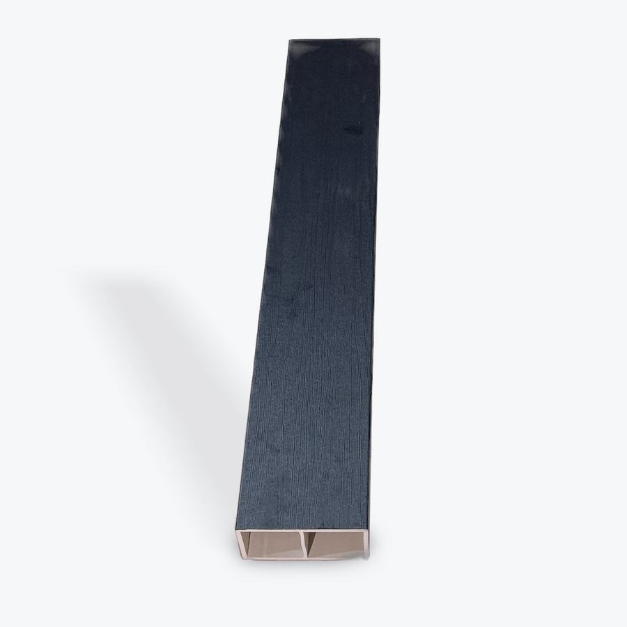 WPC Timber Tube Wall Partition by LUXWORLD in midnight black, modern wall cladding and divider panels for interior spaces.